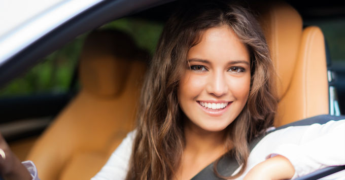 Girl in car