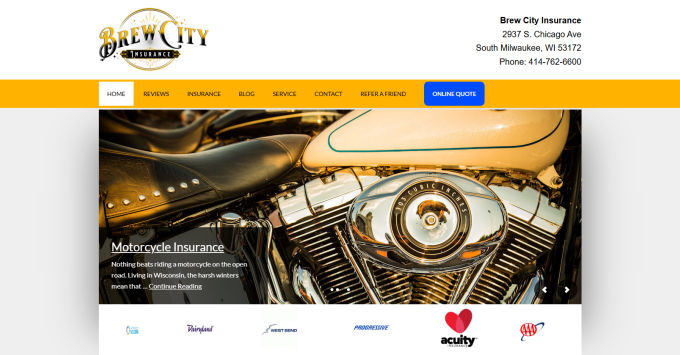 Brew City Insurance Website